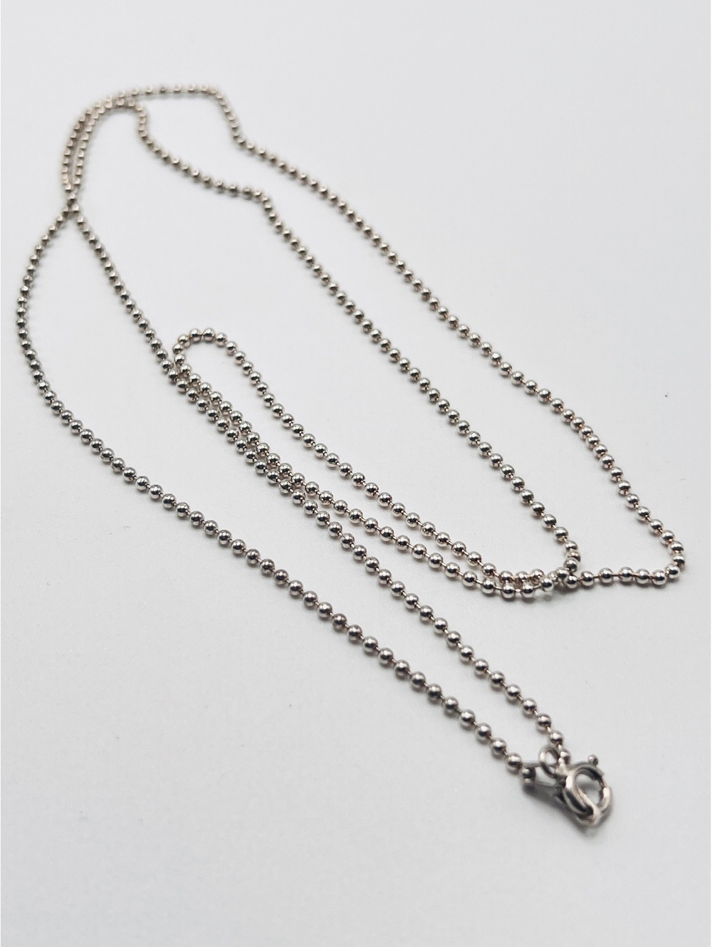 NV 925 Sterling Silver Ball Bead Chain Necklace 28” Long